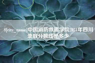 神农架中国消防救援学院2021年四川录取分数线是多少