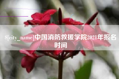 神农架中国消防救援学院2021年报名时间