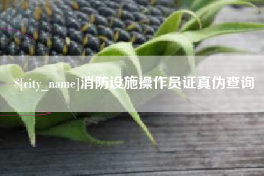 神农架消防设施操作员证真伪查询